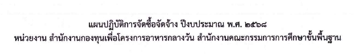 แผนปฏิบัติการจัดซื้อจัดจ้าง ปีงบประมาณ พ.ศ.2568